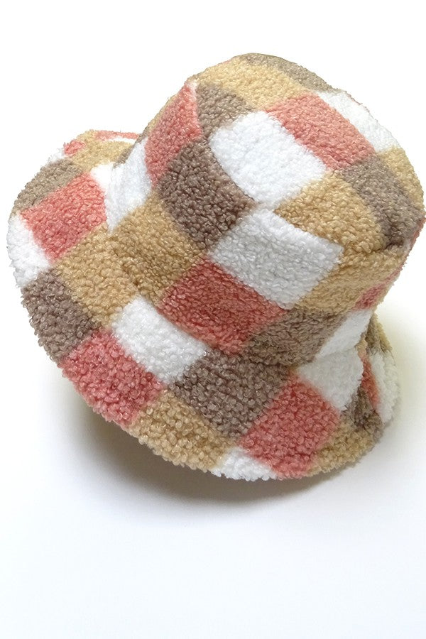 COLOR BLOCK PLUSH BUCKET HAT - Image 9