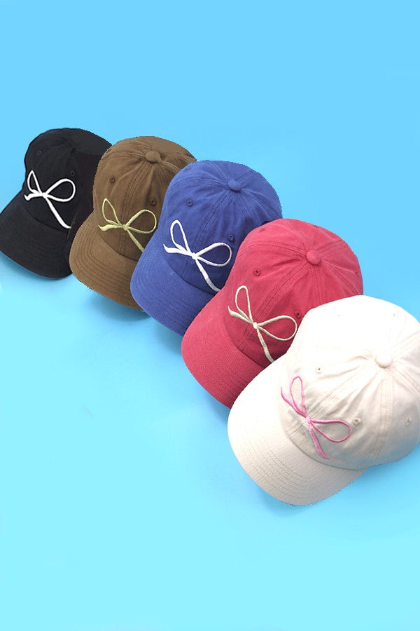 BOW RIBBON BASEBALL HAT CAP - Image 2