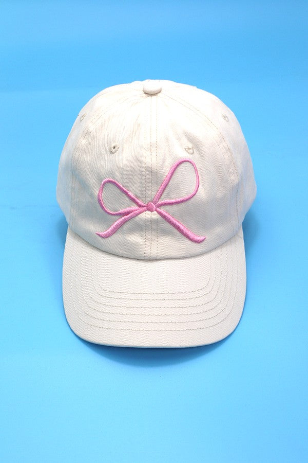 BOW RIBBON BASEBALL HAT CAP - Image 4