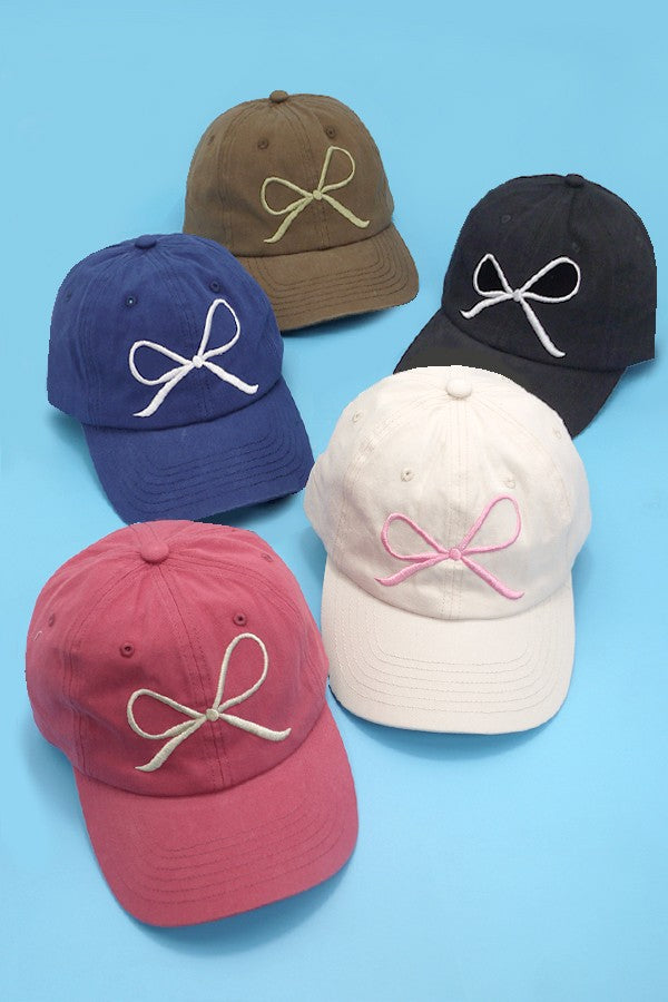 BOW RIBBON BASEBALL HAT CAP - Image 3