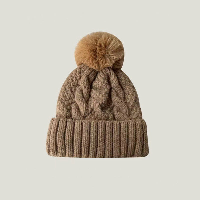CLASSIC CABLE KNOT POM POM BEANIES HAT - Image 3