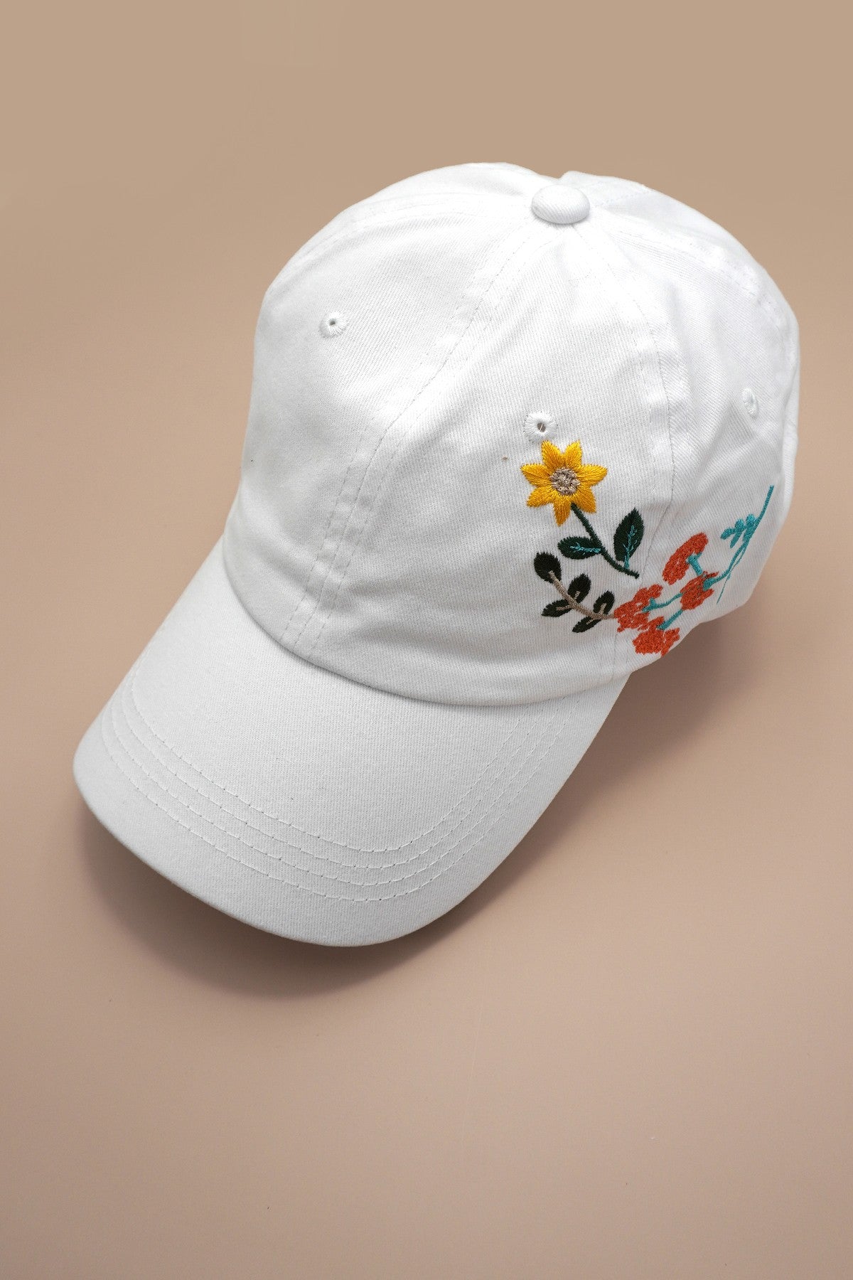 EMBROIDERY FLORAL BASEBALL CAP HAT - Image 3