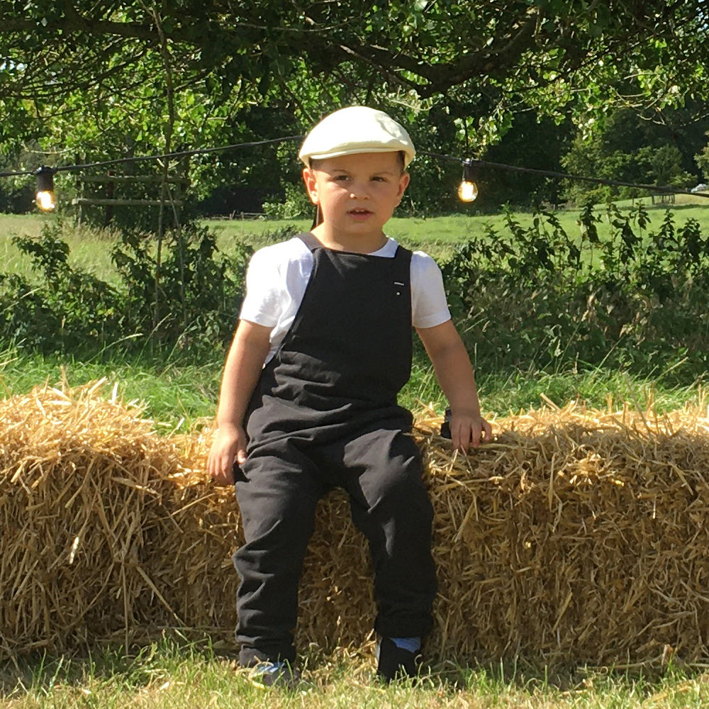 Beige Kids Cotton Flat Cap - Image 3
