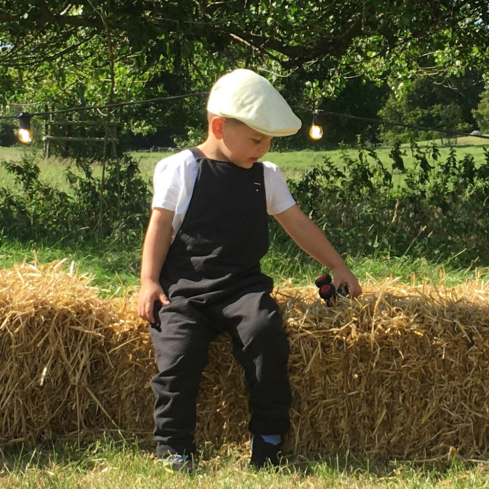 Beige Kids Cotton Flat Cap - Image 4