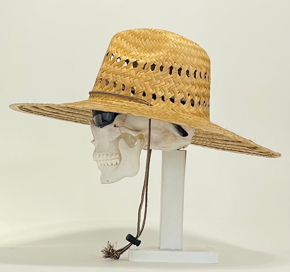 Indiana-Pescador, hand woven straw hat, ventilated, all natural, brim size about 5” in. The inside circumference about 23.1/4”inches, - Image 4
