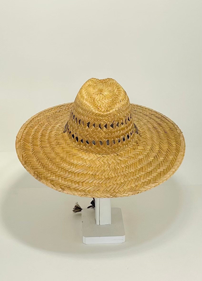 Indiana-Pescador, hand woven straw hat, ventilated, all natural, brim size about 5” in. The inside circumference about 23.1/4”inches, - Image 6