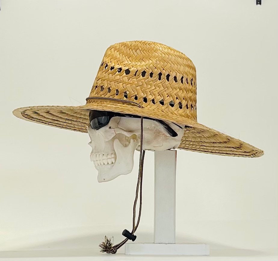 Indiana-Pescador, hand woven straw hat, ventilated, all natural, brim size about 5” in. The inside circumference about 23.1/4”inches, - Image 8