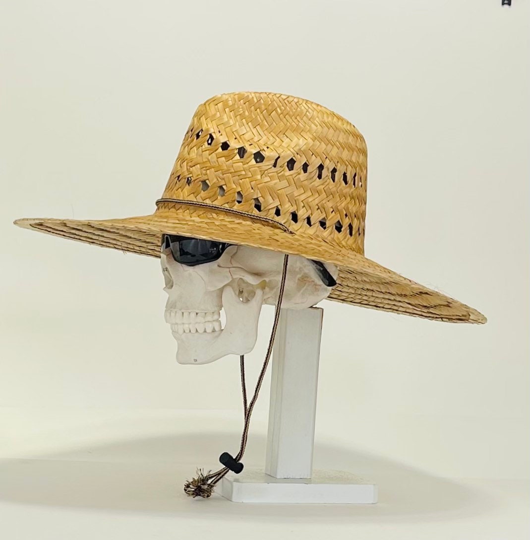 Indiana-Pescador, hand woven straw hat, ventilated, all natural, brim size about 5” in. The inside circumference about 23.1/4”inches, - Image 9