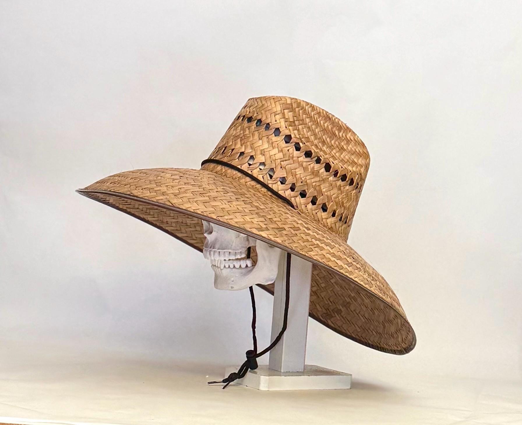 ULTRA MEGA HAT! Great Sun coverage! And Ventilated! Brim about 7" in. inside circumference about 24” in. all handmade in Mexico, all Natural - Image 4