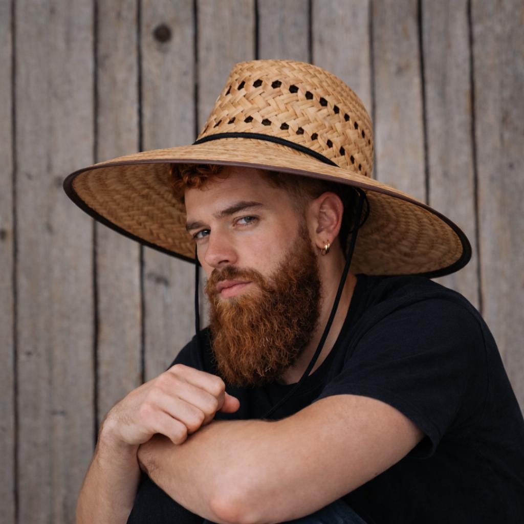 Fishermen/Gardening Brn. Straw VENTILATED!! hat with Adjustable strap, great for any activity under the sun, A must have!! brim size 5.3/4"