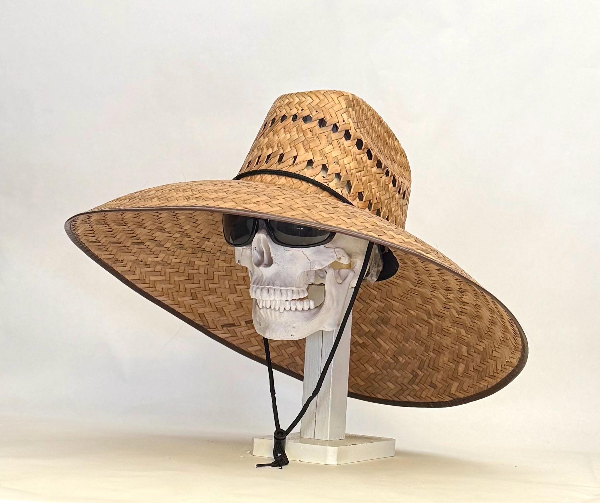 ULTRA MEGA HAT! Great Sun coverage! And Ventilated! Brim about 7" in. inside circumference about 24” in. all handmade in Mexico, all Natural - Image 2