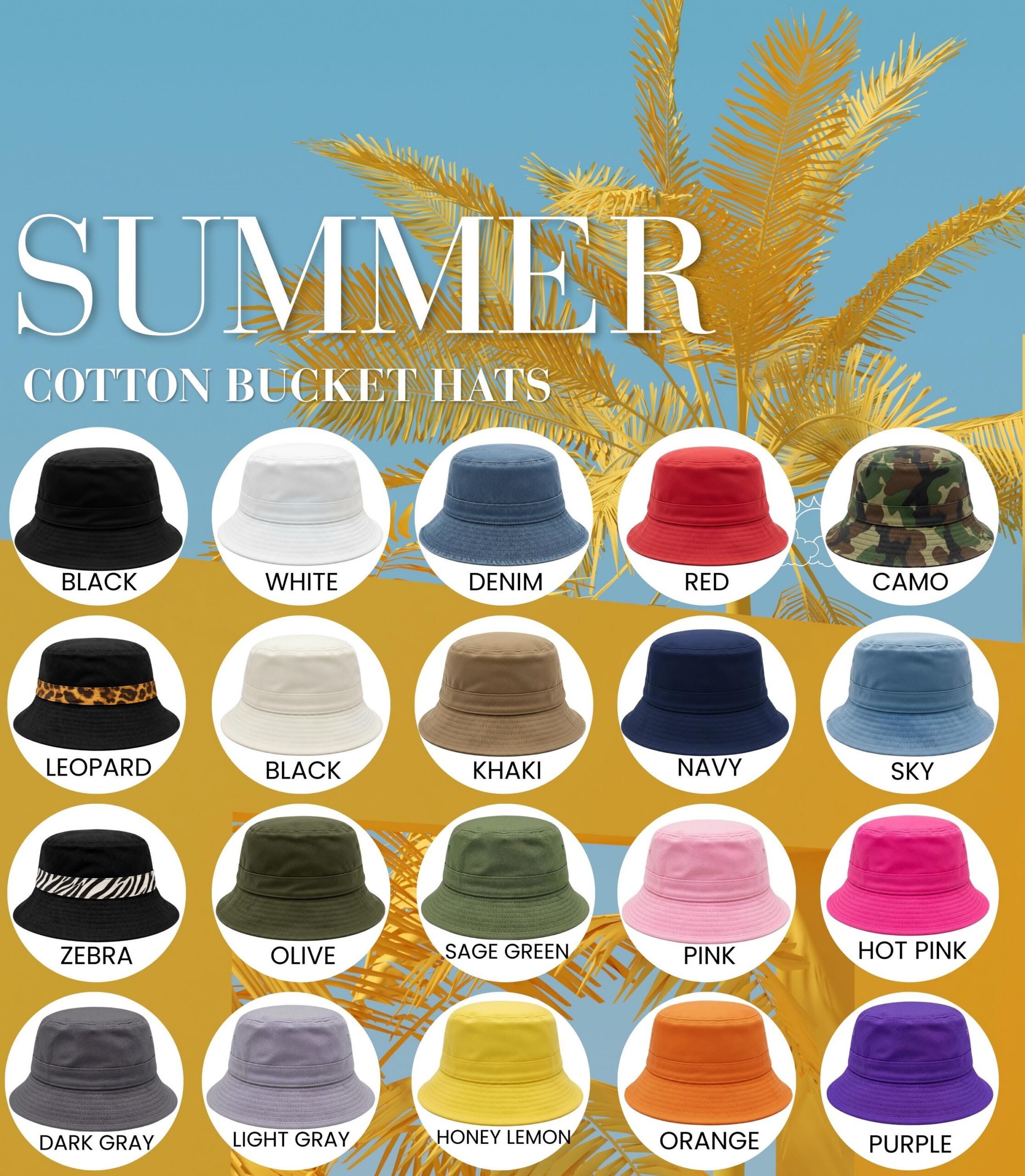 Cotton Bucket Hat: Adjustable, Lightweight Summer Sun Hat - Image 5